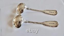 1829 William Chawner Pair Of Heavy Cast Solid Silver Ladles 162.2 Grams