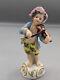 1868s Antique German Meissen Porcelain Figurine Little Violin Player 11 Cm Rare