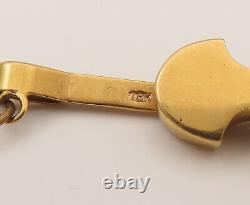 18K GOLD Vintage Violin Music Instrument Drop Pendant GP603