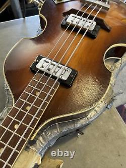 1965-66 Höfner 500/1 Violin T-Burst Beatle Vintage Hofner Bass with Case