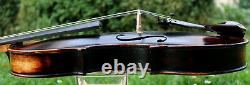 19th century OLD ANTIQUE BOHEMIAN VIOLIN with handcrafted Castle LISTEN SOUND