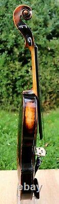 19th century OLD ANTIQUE BOHEMIAN VIOLIN with handcrafted Castle LISTEN SOUND