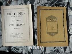 2 Antique 1907 Urstudien Basic Study Books Violin Vintage Music Instrument Paper