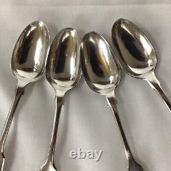 4 1842 Samuel Hayne & Dudley Cater Solid Silver Fiddle Handle Teaspoons. 77.03g