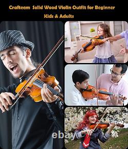 4/4 Natural Acoustic Violin Set + Case+ Bow + Rosin All in 1 Christmas Day Gift