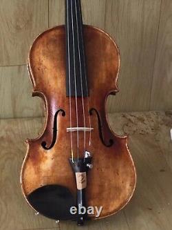 4/4 violin European Flamed maple back spruce top hand carved antique Style No 2
