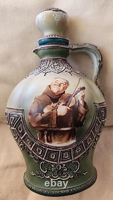 ANTIQUE NIPPON HAND PAINTED MORIAGE JUG with MONK playing violin