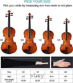 Adults Kids Violin Premium Violin for Kids Beginners Ready to Play 4/4 Violi