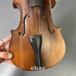 Antique 1800's Wooden Violin 4x4 Instrument 22 Hand Made VTG