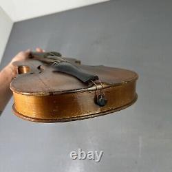 Antique 1800's Wooden Violin 4x4 Instrument 22 Hand Made VTG