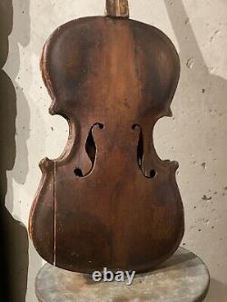 Antique 1800s Violin With Old MINECUT RUBY Pair Of Gemstone Eyes Oddity