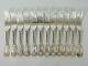 Antique 1898 Set Of 12 Sterling Silver Large Entree Forks Fiddle Thread & Shell