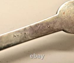 Antique 2 Os Dickinson Coin Silver Fiddle Back Spoons Mono