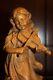 Antique 9 Wood Hand Carved German Black Forest Girl With Violin Figure Statue