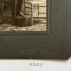 Antique Cabinet Card Photograph Spooky Little Boy Playing Violin New York NY