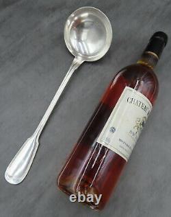 Antique Christofle Large Soup Ladle Spoon CHINON Fiddle Thread Silver Plated