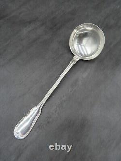 Antique Christofle Large Soup Ladle Spoon CHINON Fiddle Thread Silver Plated
