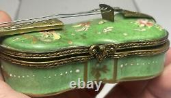 Antique French Painted Porcelain Figural Cello / Violin Box