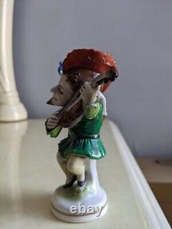 Antique Germany Dresden Scheibe Alsbach Porcelain Figurine of Dwarf w Violin 5
