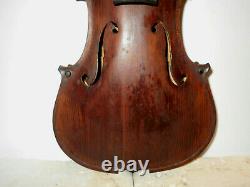 Antique Old Vintage American 1800s Stahl 1 Pc Back Full Size Violin NR
