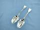 Antique Pair Of Sterling Silver Fiddle Back Dessert Spoons. London 1830