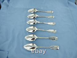 Antique Pair Of Sterling Silver Fiddle Thread & Shell Soup Spoons. London 1825