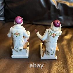 Antique Porcelain Musical Figurine Man Playing Cello Cellist & Violin Lot of 2