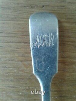 Antique Set Of 6 Solid Silver Tea Spoons Fiddle Pattern London 1867