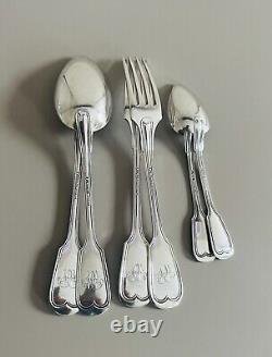 Antique Solid Silver Cutlery Old English Fiddle Pattern