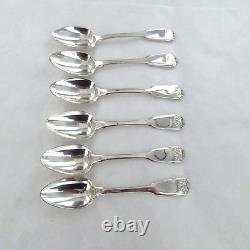 Antique Sterling Silver Set Of Six Fiddle And Shell Teaspoons London 1817
