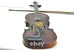 Antique Stradivarius Copy Violin With Case 3/4 Old VTG