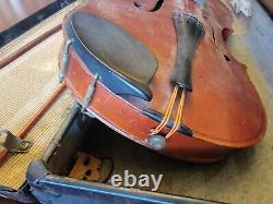 Antique Unbranded Violin & two Bows For Repair