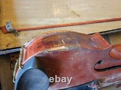 Antique Unbranded Violin & two Bows For Repair