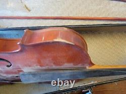 Antique Unbranded Violin & two Bows For Repair