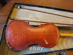 Antique Unbranded Violin & two Bows For Repair