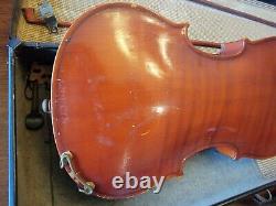 Antique Unbranded Violin & two Bows For Repair