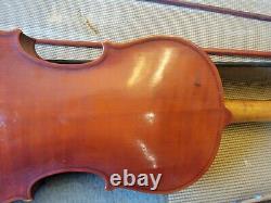 Antique Unbranded Violin & two Bows For Repair