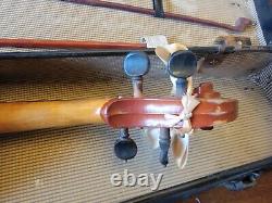 Antique Unbranded Violin & two Bows For Repair