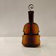 Antique Vintag Hand Blown Glass Brown Violin Bottle With Wall Bracket