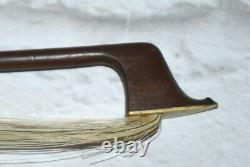 Antique Vintage WIDE FROG Violin Bow 26 3/4L Marked GERMANY