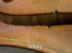 Antique Violin 1 Piece Belly 2 Piece Tiger Maple Back Inlaid Purfling No Label