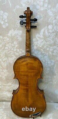 Antique Violin 1 Piece Belly 2 Piece Tiger Maple Back Inlaid Purfling No Label