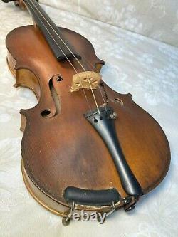 Antique Violin 1 Piece Belly 2 Piece Tiger Maple Back Inlaid Purfling No Label