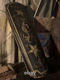 Antique Violin Case Coffin Style Old Brass Hardware Possibly French Origin