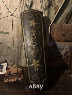 Antique Violin Case Coffin Style Old Brass Hardware Possibly French Origin