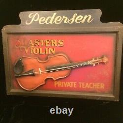 Antique Violin Trade Sign Masters Pedersen Molded Violin Vintage Beautiful