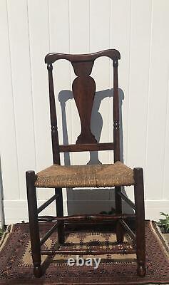 Antique Wooden Chair Early American Fiddle Back Seat Chair Primitive