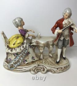 Antique porcelain german GDR Grafenthal couple Piano Violin musicians Figurines