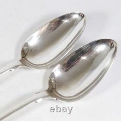 Antique silver pair tablespoons Edinburgh 1836 James McKay. 925 sterling 114gms