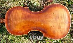 Antique vintage 4/4 Violin labeled Erasmus Schiefler 1855 for repair/restoration